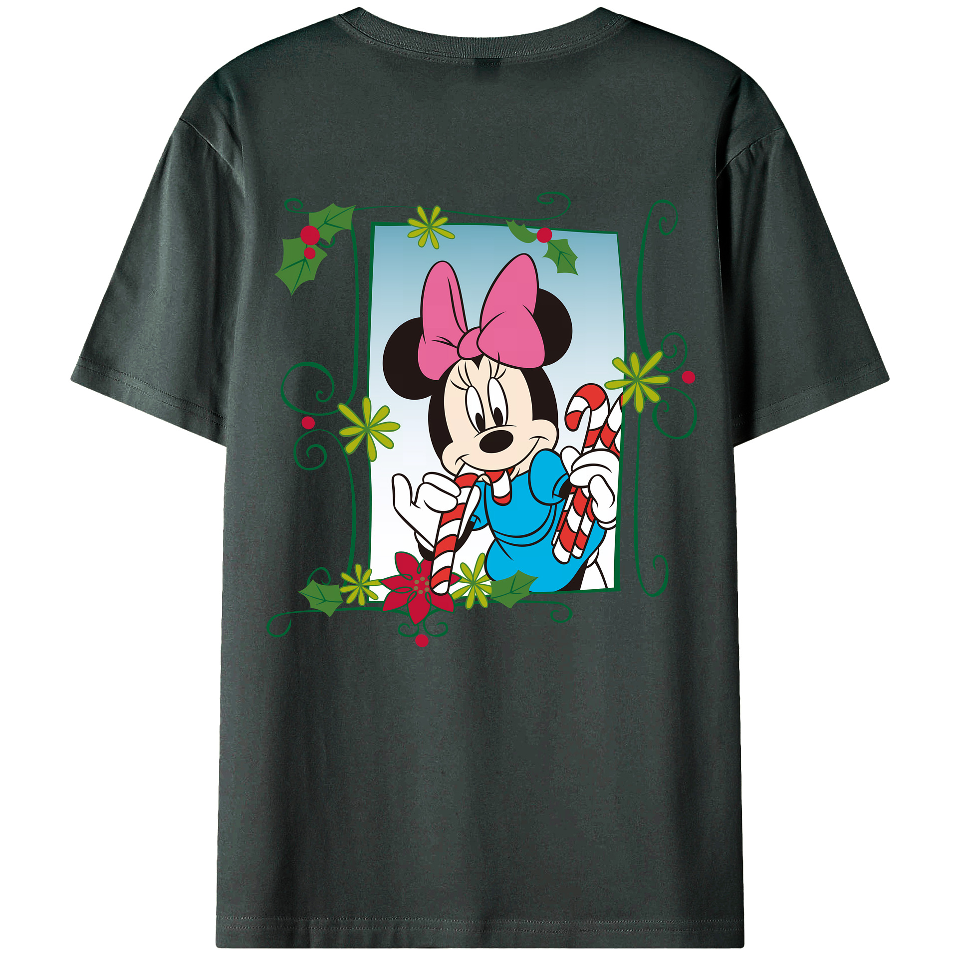 （画像用） ミッキーマウス Mickey Mouse 綿100％ メンズ半袖Tシャツ（バックプリント） 通気性